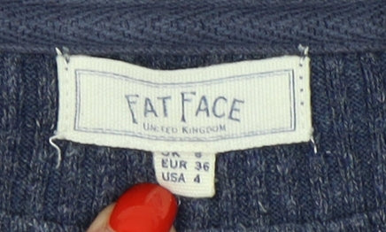 Womens UK Size 8 Fat Face Blue Pullover Jumper