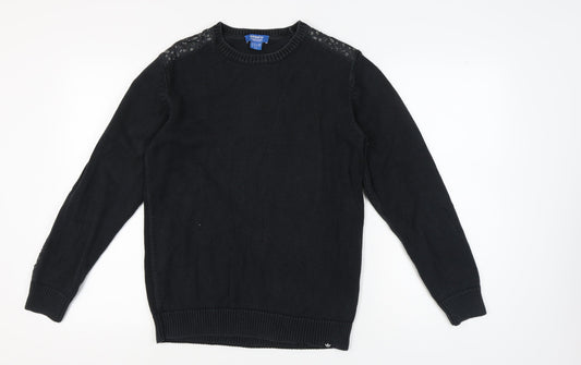 Adidas Men's Black Medium Pullover Jumper Casual Knit