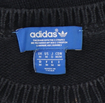 Adidas Men's Black Medium Pullover Jumper Casual Knit