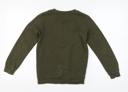 Puma Boys Green Pullover Sweatshirt Size L Crew Neck