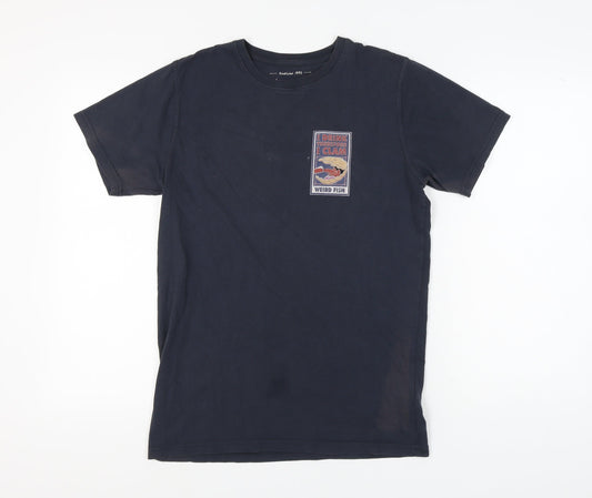 Weird Fish Men's Blue Graphic T-Shirt, Small, Funny