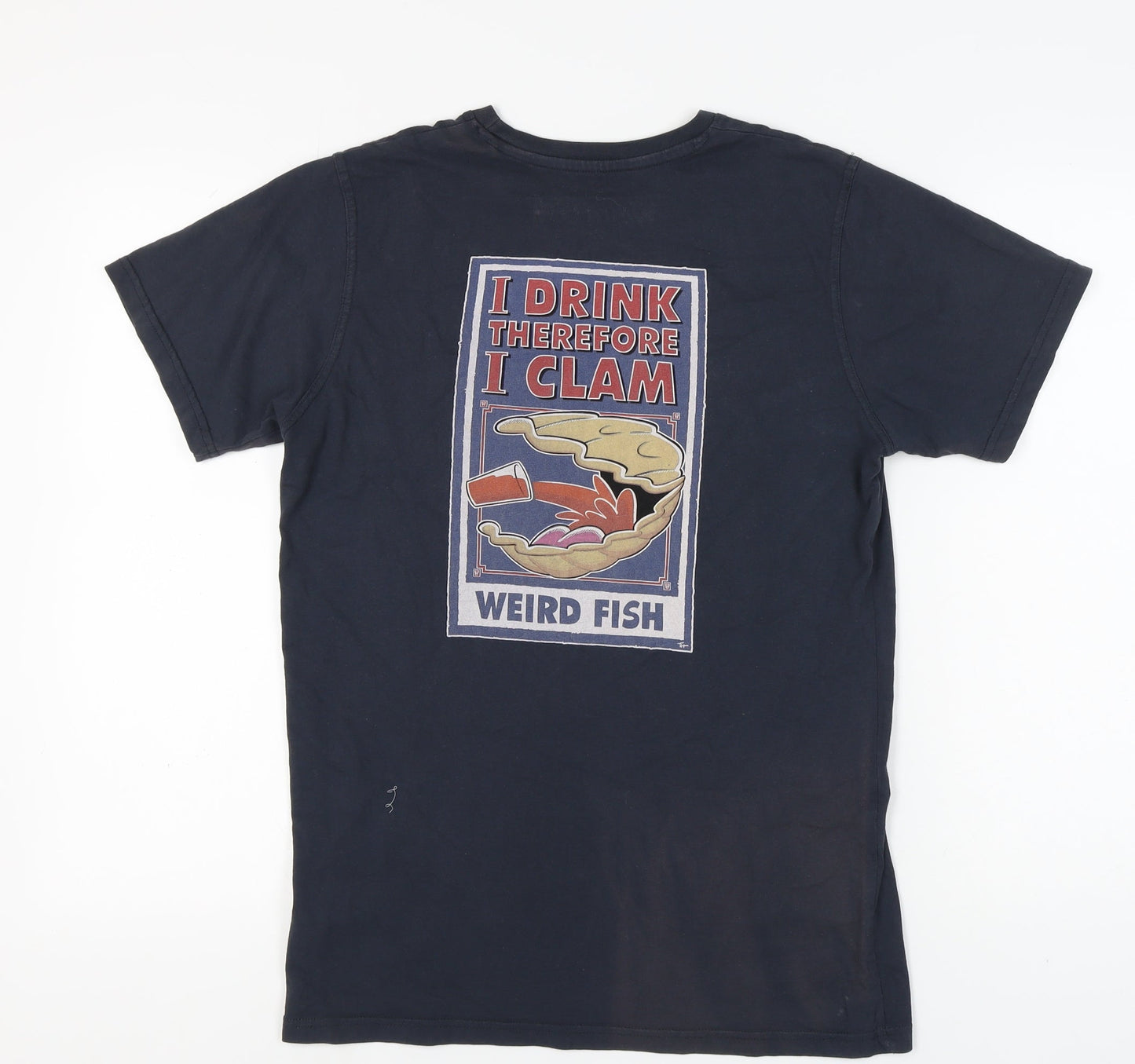 Weird Fish Men's Blue Graphic T-Shirt, Small, Funny