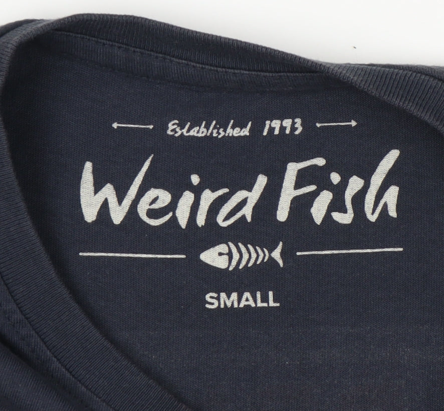 Weird Fish Men's Blue Graphic T-Shirt, Small, Funny