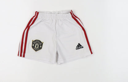 Adidas Boys White Football Athletic Shorts Size 6 Years