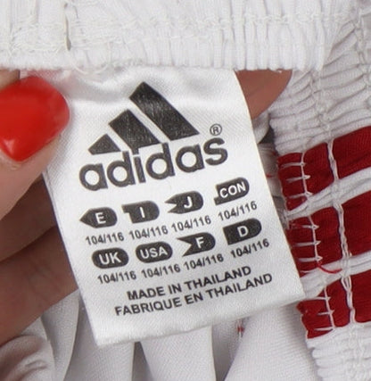 Adidas Boys White Football Athletic Shorts Size 6 Years