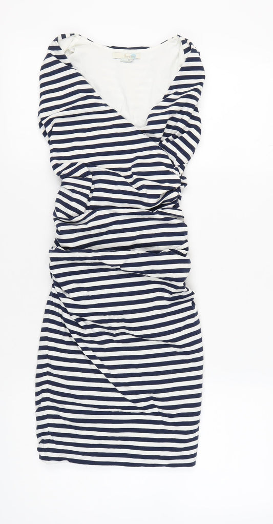 Boden Women's Multicoloured Striped Bodycon Dress Size 6
