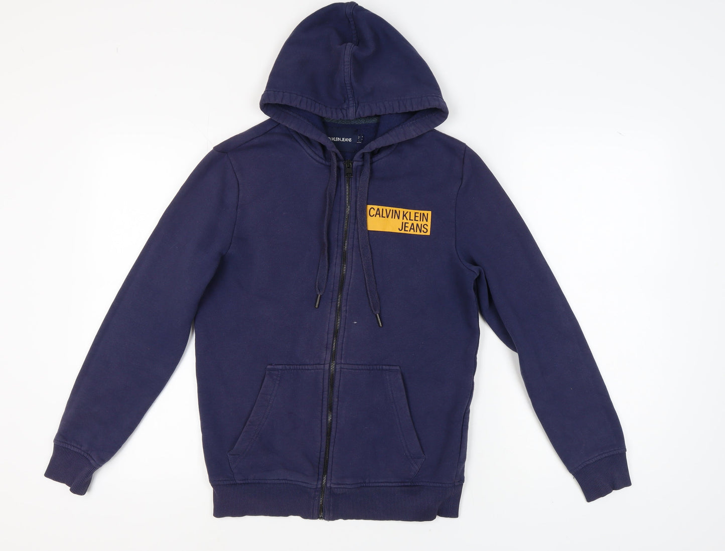 Mens UK Size S Calvin Klein Blue Full Zip Hoodie