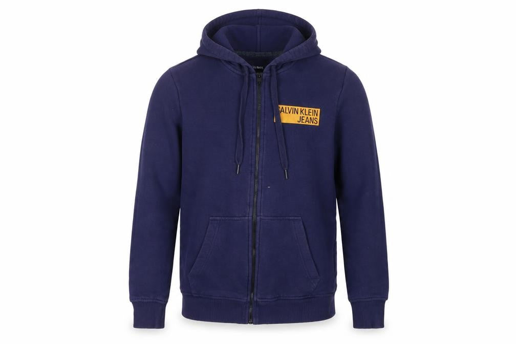 Mens UK Size S Calvin Klein Blue Full Zip Hoodie