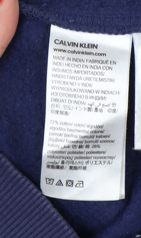 Mens UK Size S Calvin Klein Blue Full Zip Hoodie