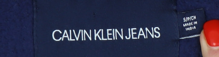 Mens UK Size S Calvin Klein Blue Full Zip Hoodie