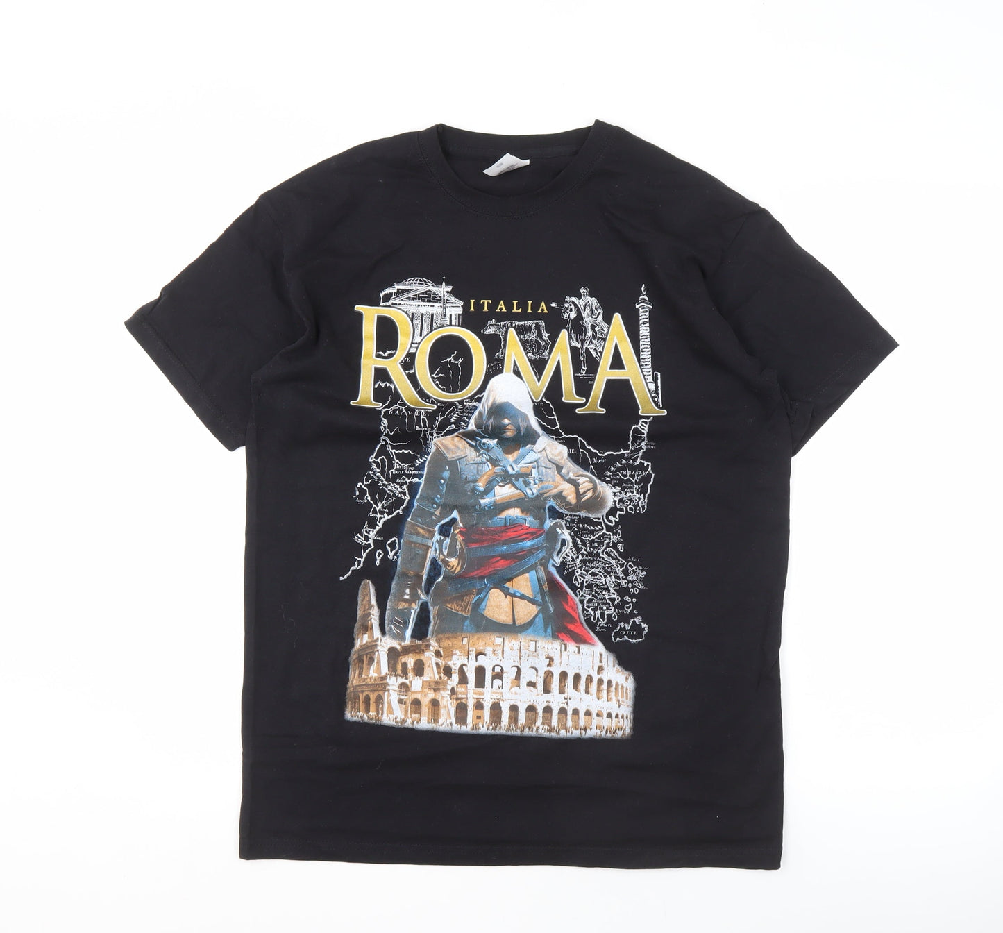 Mens UK Size M Fruit of the Loom Black  T-Shirt