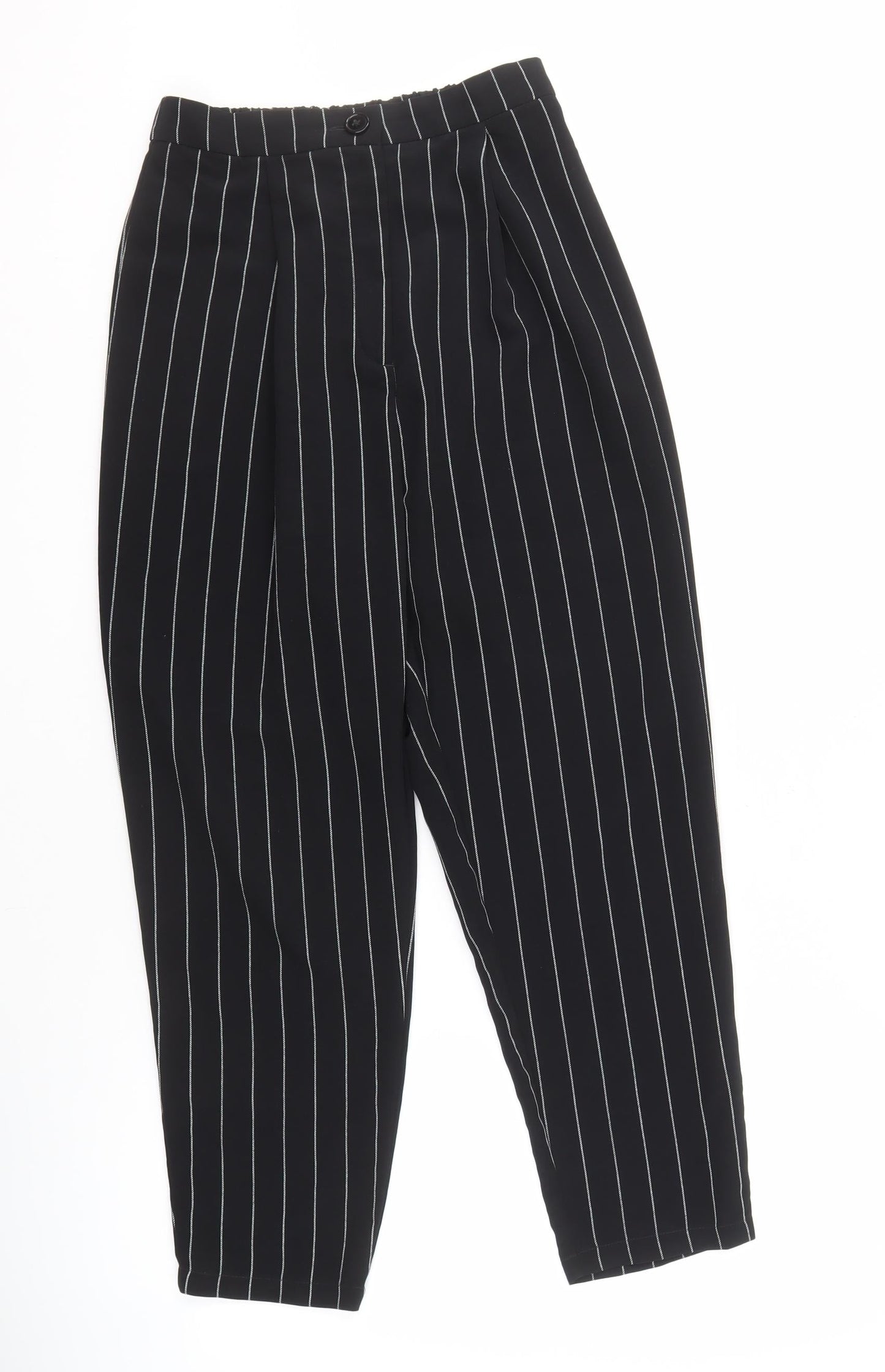 Womens UK Size 8 Divided Regular Fit Casual Black Trousers