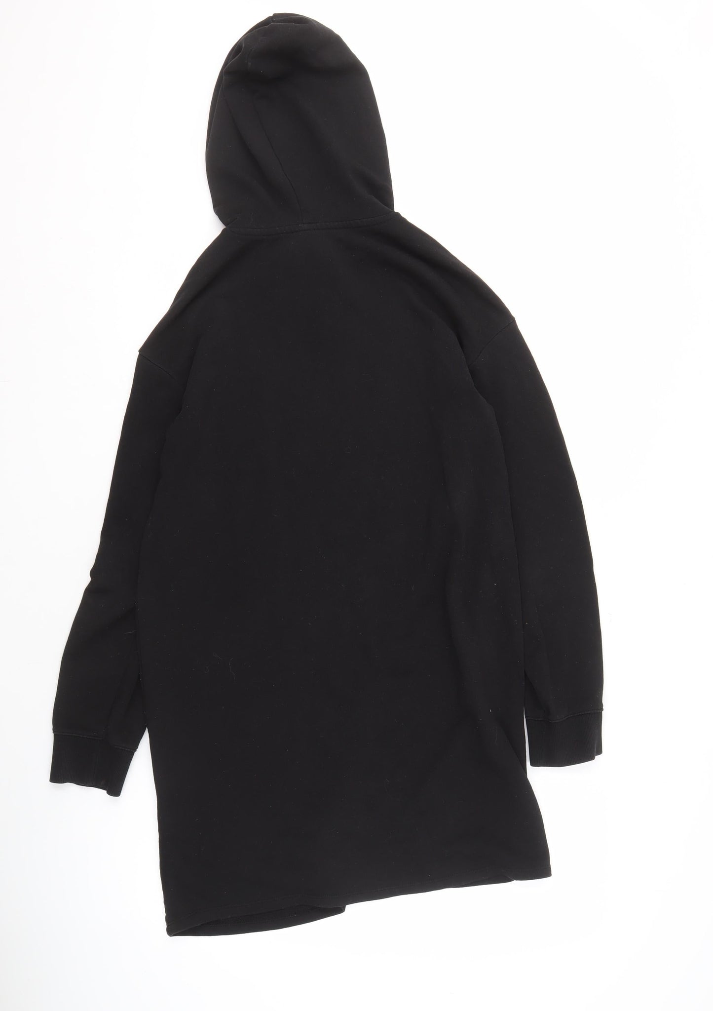 H&M Women's Black Hoodie with Logo, Size 8