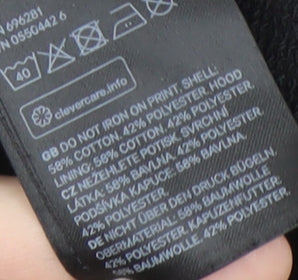 H&M Women's Black Hoodie with Logo, Size 8