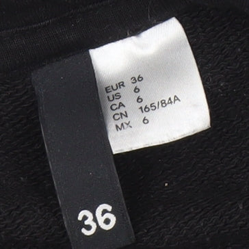 H&M Women's Black Hoodie with Logo, Size 8
