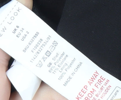 New Look Women's Black Straight Trousers Size 6