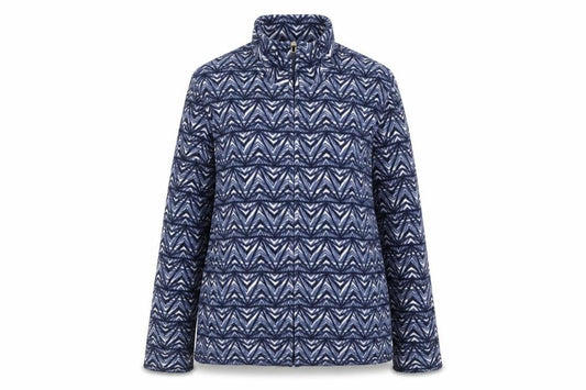 Front view of Marks & Spencer Women's Blue Geometric Jacket, size 14
