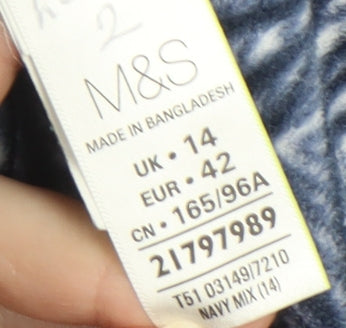 Marks and Spencer Women's Blue Geometric Jacket Size 14