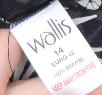 Womens UK Size 14 Wallis Black Basic Blouse