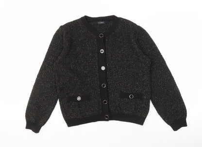 Et Vous Women's Black Cardigan, Size 14, Button Accent