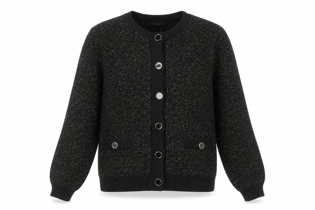 Womens UK Size 14 Et Vous Black Cardigan Jumper