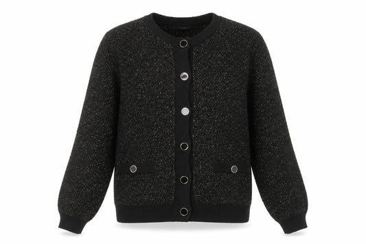 Womens UK Size 14 Et Vous Black Cardigan Jumper