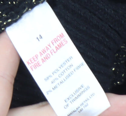 Et Vous Women's Black Cardigan, Size 14, Button Accent