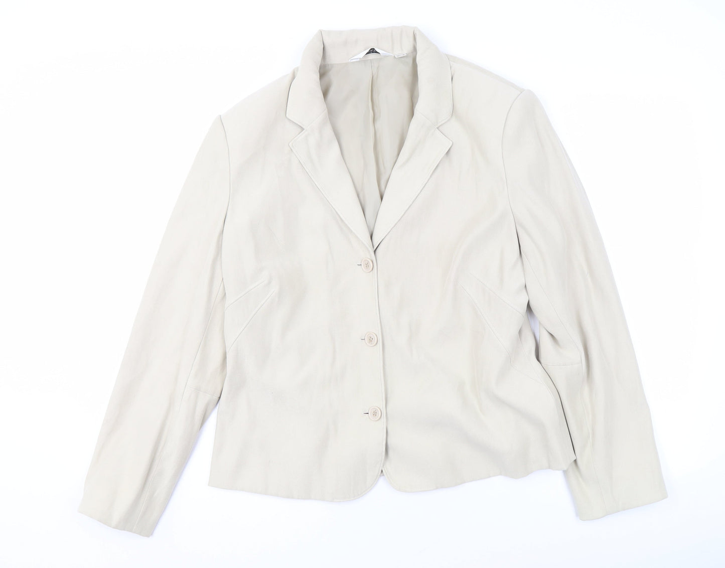 Next Women's Beige Blazer, Size 16, Three-Button