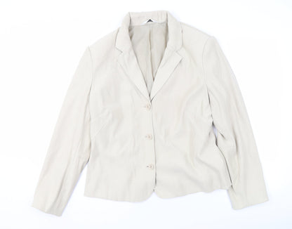 Next Women's Beige Blazer, Size 16, Three-Button