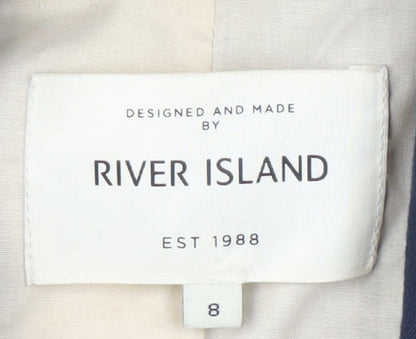 River Island Women's Blue Blazer Size 8 Lined Casual