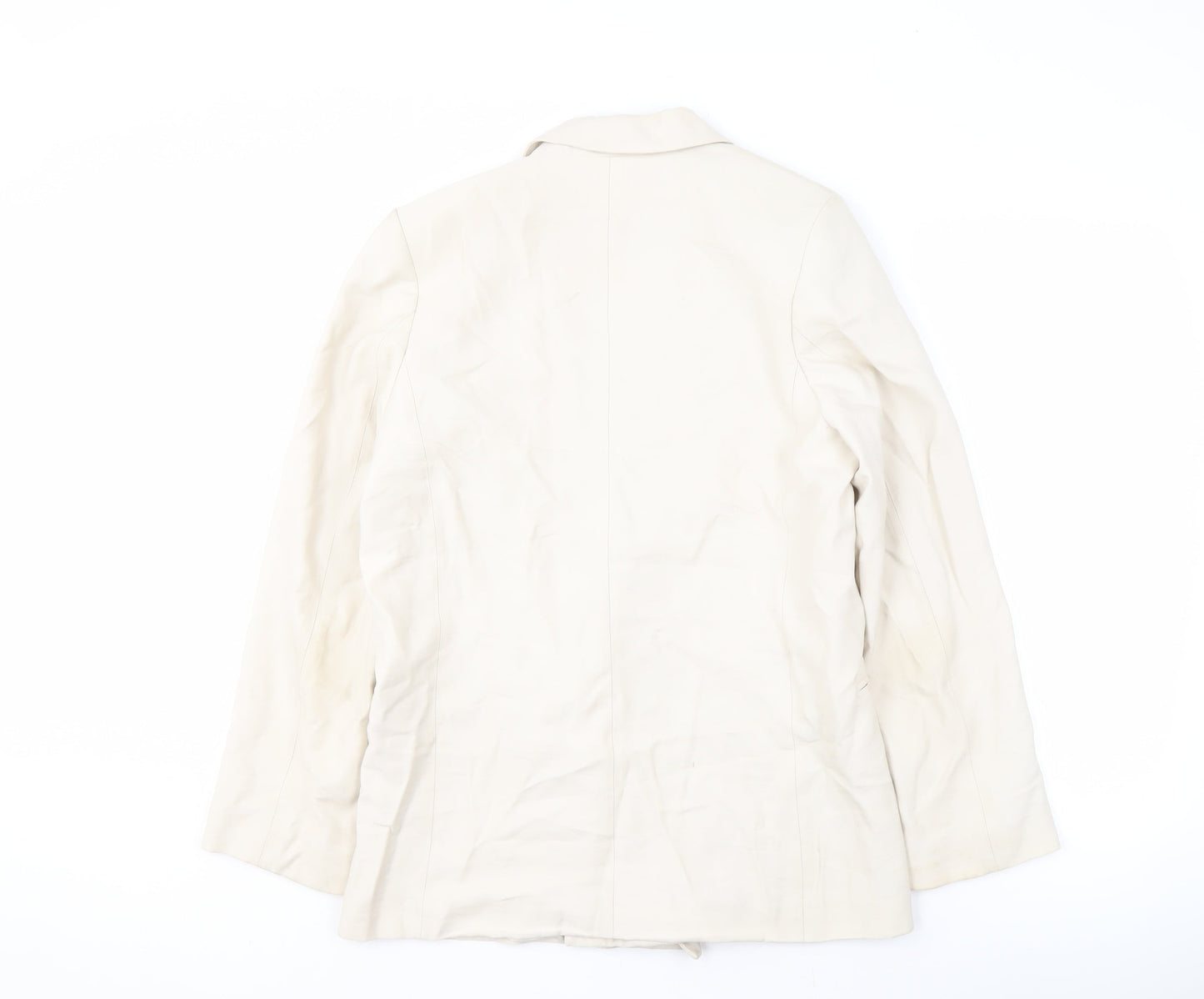 H&M Women's White Blazer, Size S, Double-Breasted