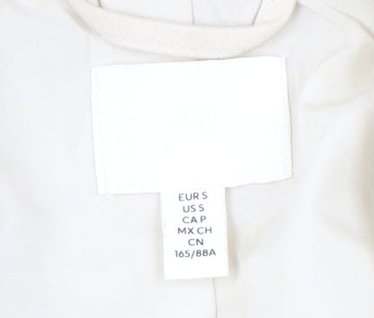 H&M Women's White Blazer, Size S, Double-Breasted