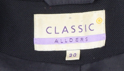 Allders Women's Navy Blue Blazer Size 20 - Classic Style