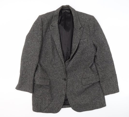 Zara Women's Grey Blazer Lined Work Jacket L