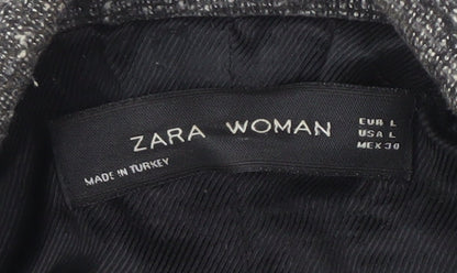 Zara Women's Grey Blazer Lined Work Jacket L