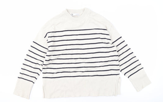 Womens UK Size S Zara White Pullover Jumper