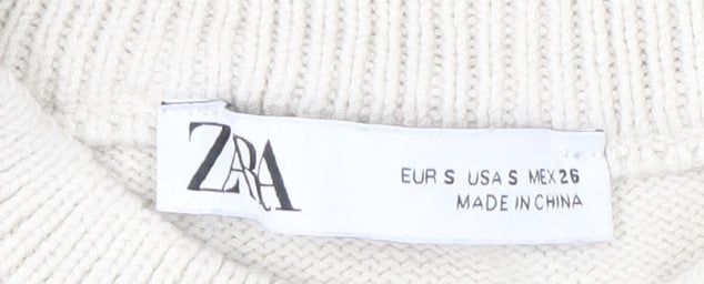 Womens UK Size S Zara White Pullover Jumper