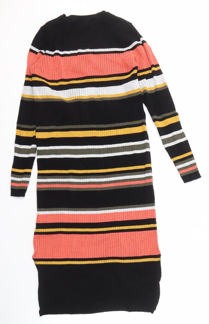 Simplicity Women's Black Multicoloured Striped Dress
