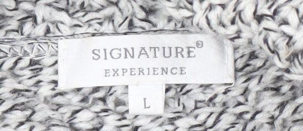 Womens UK Size L Signature Experience Grey Cardigan Jumper