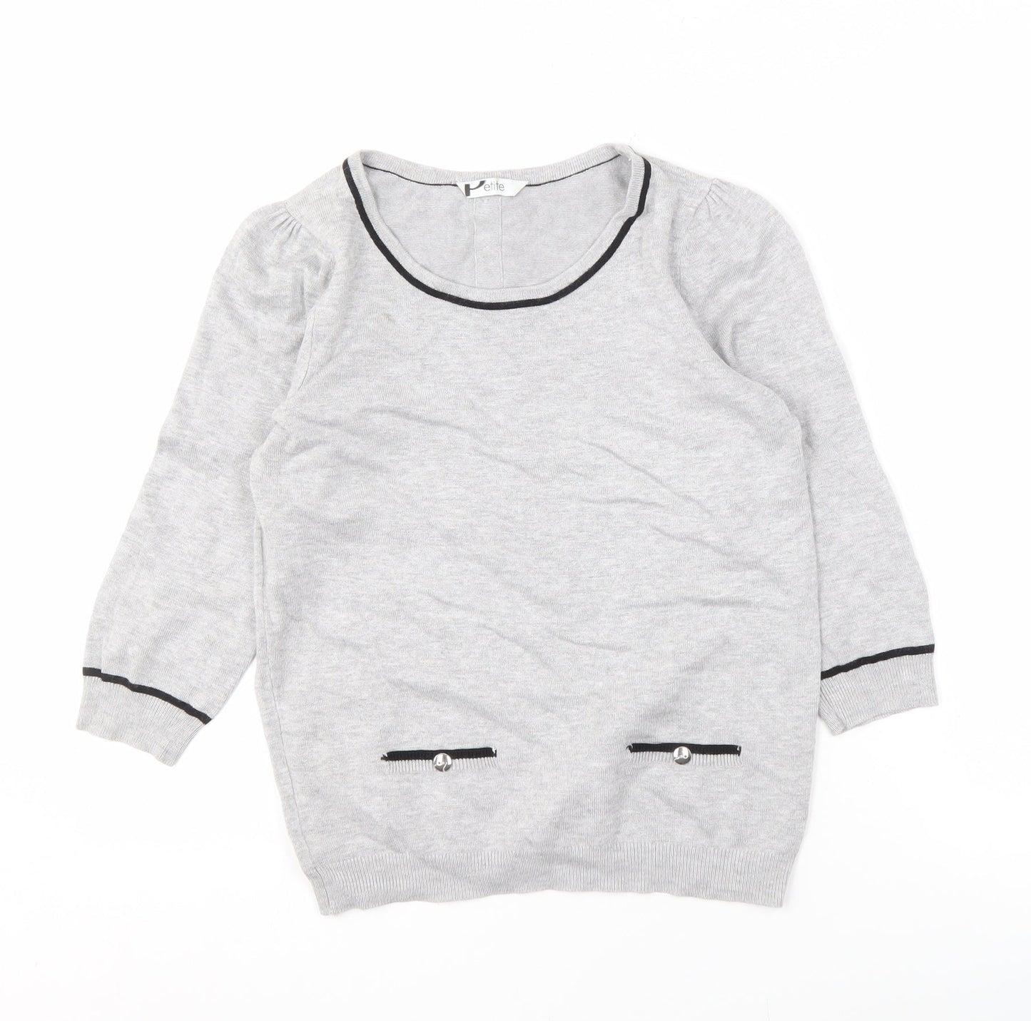 Womens UK Size 8 BHS Grey Pullover Jumper