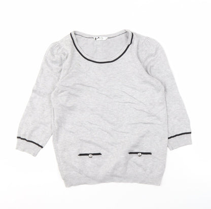 Womens UK Size 8 BHS Grey Pullover Jumper