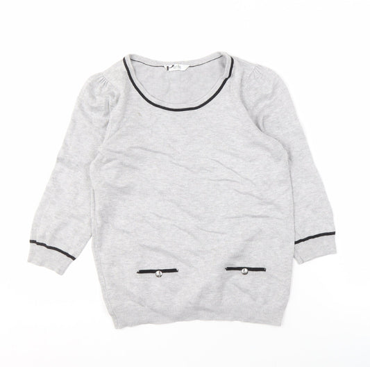 Womens UK Size 8 BHS Grey Pullover Jumper