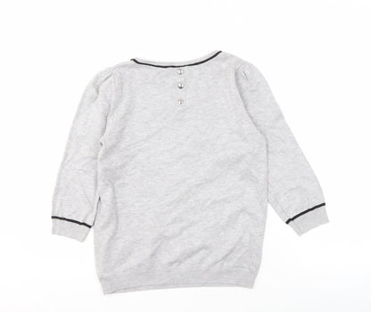 Womens UK Size 8 BHS Grey Pullover Jumper