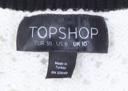 Womens UK Size 10 Topshop Ivory Jumper Jumper