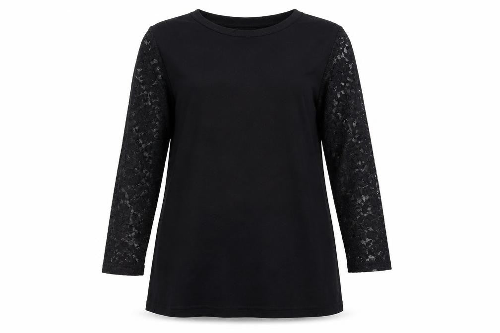 Womens UK Size 14 LTS Black Tunic Blouse