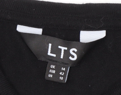Womens UK Size 14 LTS Black Tunic Blouse
