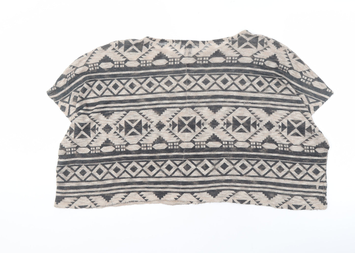 Forever 21 Women's Beige Geometric Pullover Jumper M