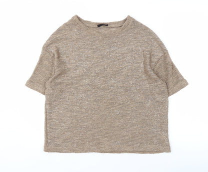 Womens UK Size 12 Topshop Beige Pullover Jumper
