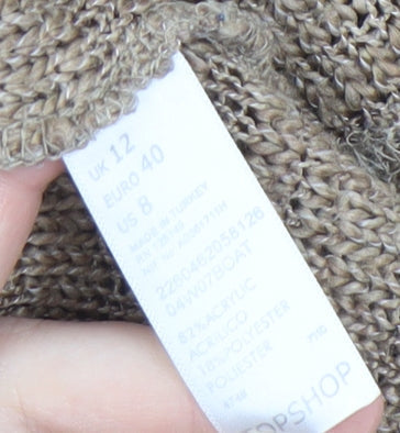 Womens UK Size 12 Topshop Beige Pullover Jumper