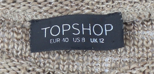 Womens UK Size 12 Topshop Beige Pullover Jumper